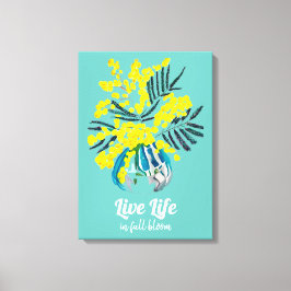 ライフのフル開花イエローワトルミモサ花 キャンバスプリント