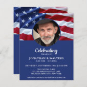 ライフの予算お祝いアメリカ国旗の愛国心カード (正面/裏面)