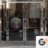 ライフの木の窓にしがみつく ウィンドウサイン (オフィスドア)