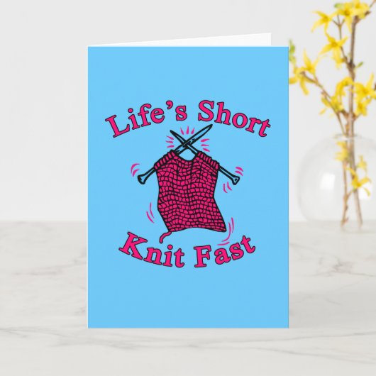 ライフの短編ファストおもしろい編み物デザイン カード (黄色い花)