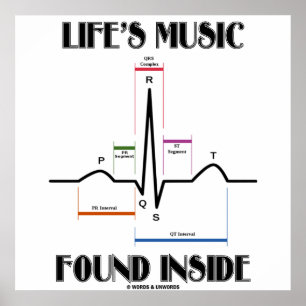 ライフの音楽が内部で見つかる（ECG/EKGハートビート） ポスター
