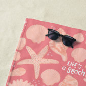 ライフのAビーチピンクシーシェル海 ビーチタオル (インサイチュ)