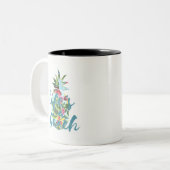 ライフのAビーチ熱帯パイナップルマグ ツートーンマグカップ (正面左)