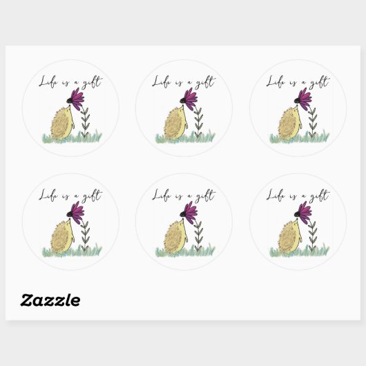 ライフはギフトハリネズミとコンフロアーシール ラウンドシール (シート)