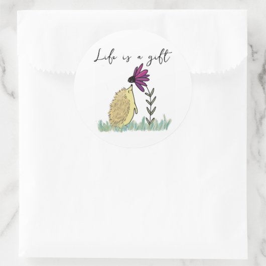 ライフはギフトハリネズミとコンフロアーシール ラウンドシール (バッグ)