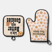 ライフはクッキーとバッター水の色チョック。チップ 鍋つかみ&鍋敷きセット (正面)