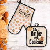 ライフはクッキーとバッター水の色チョック。チップ 鍋つかみ&鍋敷きセット