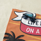 ライフはクルーズで良いカスタムチビ(小さくかわいく書いた感じ)休暇 ビーチタオル (インサイチュ)