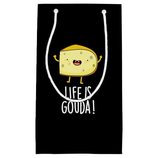 ライフはグダおもしろいチーズ前向きプンダークBG スモールペーパーバッグ (正面)