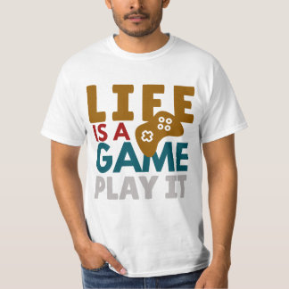 ライフはゲームである – ゲーマーやる気を起こさせる引用文デザイン Tシャツ
