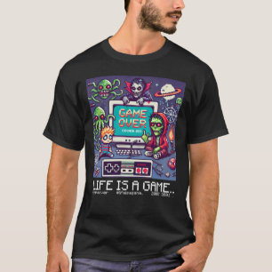 ライフはゲームである…:ゲームオーバー(ゲーマー遊ソール) Tシャツ