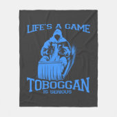 ライフはゲームトボガンウィンタースポーツノベルティ フリースブランケット (正面)