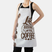 ライフはコーヒーの後に始まる – おもしろいコーヒーラバーエプロン エプロン (インサイチュ)