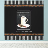 ライフはコーヒーショップの上で起こるカフェラテ キャンバスプリント (インサイチュ (ウッドフロア))