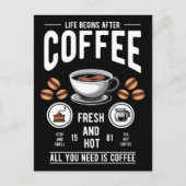 ライフはコーヒー引用文後に始まる ポストカード (正面)