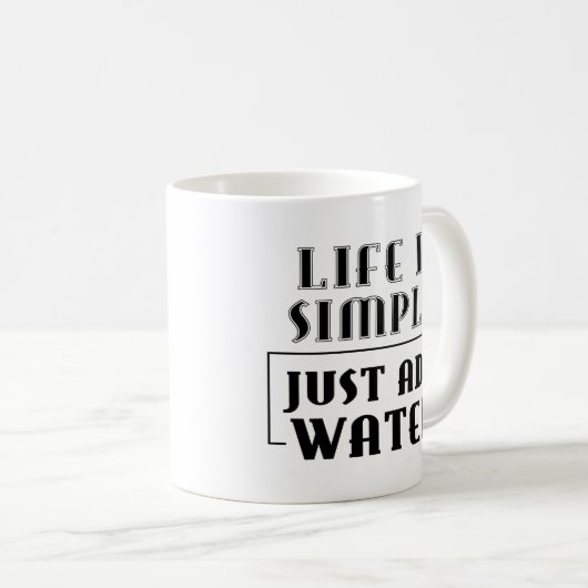 ライフはシンプルサーファーSURF Sをモットウォーターを追加 コーヒーマグカップ (正面右)