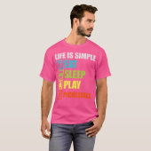 ライフはシンプルス食べプ遊リボールのリピートPi Tシャツ (正面フル)
