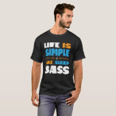 ライフはシンプル食べSLEEP SING BARBERSHOP QUARTET B Tシャツ (正面フル)