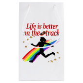 ライフはトラックランナーのデザイン スモールペーパーバッグ (裏面)