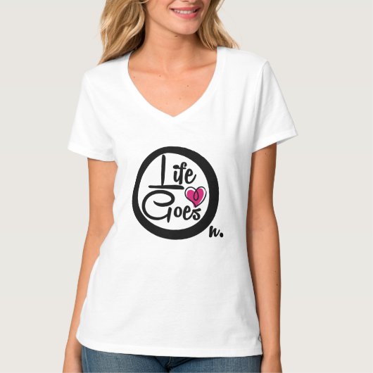 ライフはナイス文字 感動的 Tシャツ (正面)
