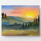 ライフはバランスるみ引用文かわいらしサンセットテーブルトップ フォトプラーク (正面)