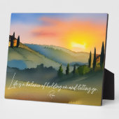 ライフはバランスるみ引用文かわいらしサンセットテーブルトップ フォトプラーク (側面)