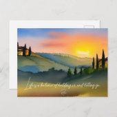 ライフはバランスるみ引用文かわいらし夕日 ポストカード (正面/裏面)