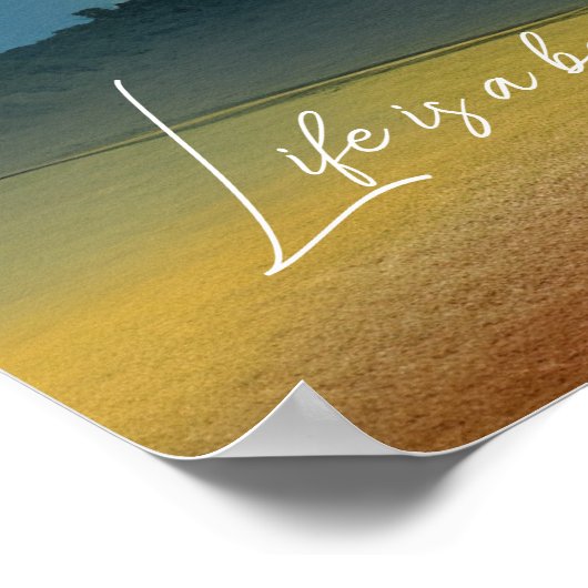 ライフはバランスRumi引用文トスカーナ夕日 ポスター (角)