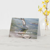 ライフはビーチカモメの誕生日カード カード (黄色い花)