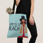 ライフはビーチショルダートート トートバッグ (クローズアップ)