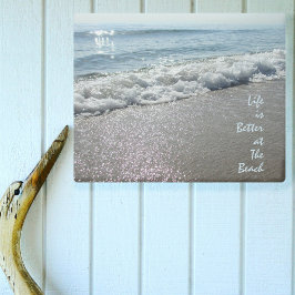 ライフはビーチ写真の海で良い メタルプリント