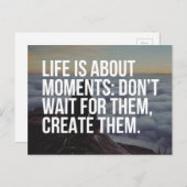 ライフはモーメントに関する引用文 ポストカード (正面/裏面)