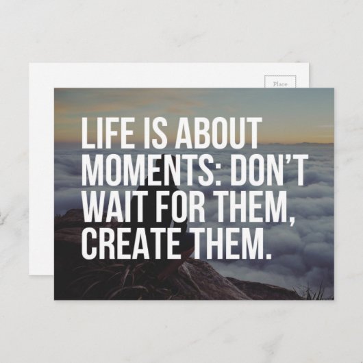 ライフはモーメントに関する引用文 ポストカード (正面/裏面)