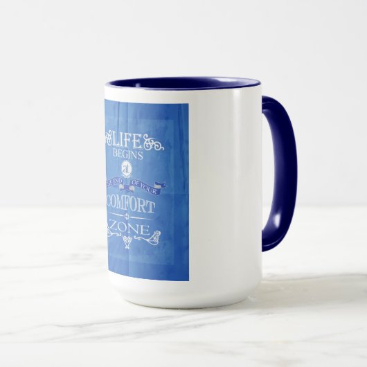 ライフは心地よいゾーンの終わりから始まる マグカップ (正面右)