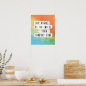 ライフは心地よい・ゾーン引用文の最後から開始 ポスター (キッチン)