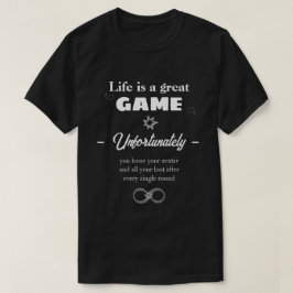 ライフは永遠のゲーム文字Tシャツ Tシャツ