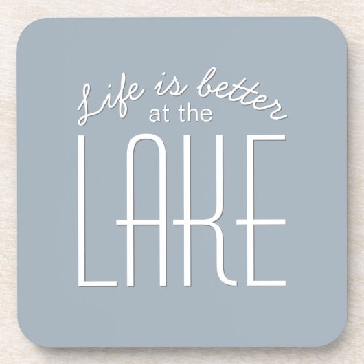 ライフは湖で良い引用文シック装飾 コースター (正面)