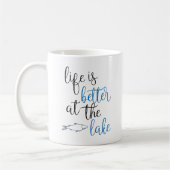 ライフは湖で良い魚釣り引用文 コーヒーマグカップ (左)