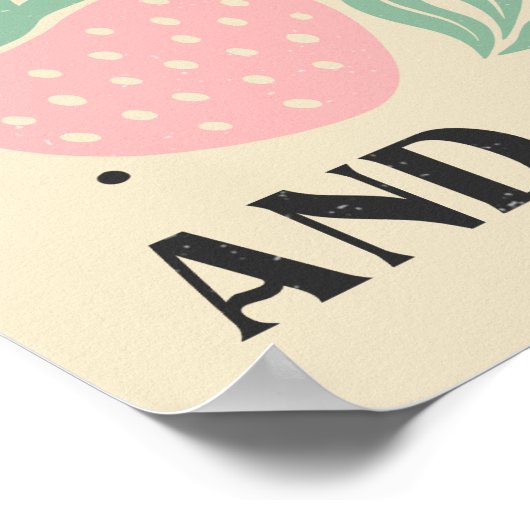 ライフは甘いイチゴ感動的引用文 ポスター (角)