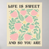ライフは甘いイチゴ感動的引用文 ポスター (正面)