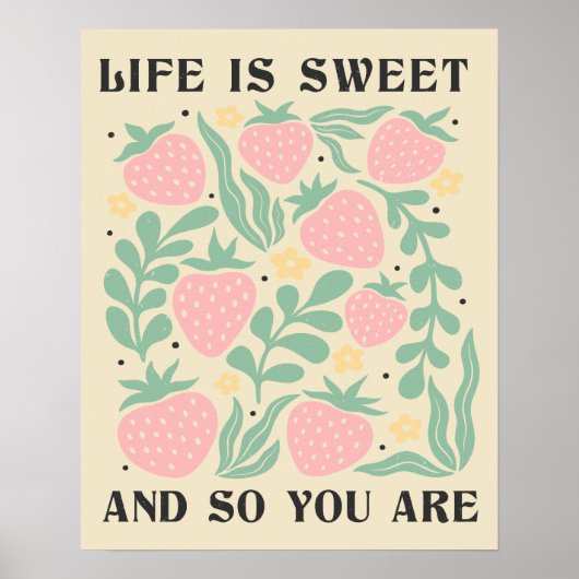 ライフは甘いイチゴ感動的引用文 ポスター (正面)