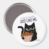 ライフは甘い – ラウンドマグネット マグネット (正面/裏面)