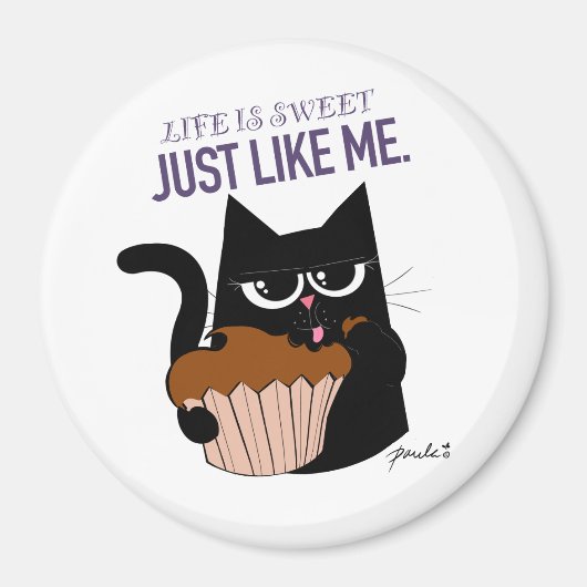 ライフは甘い – ラウンドマグネット マグネット (正面)