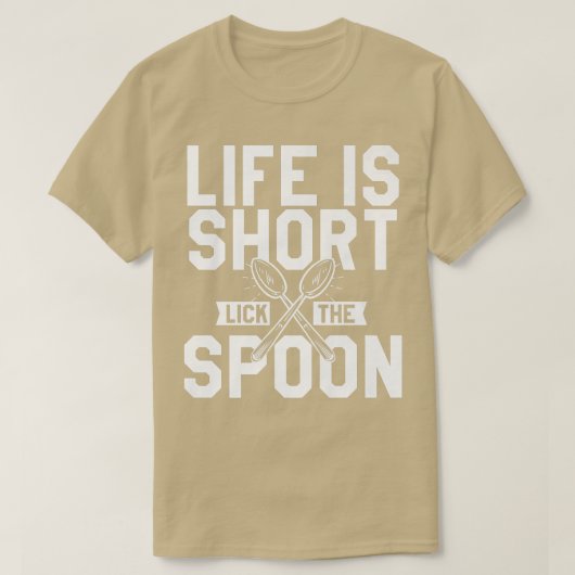 ライフは短いスプーンchef料理505 tシャツ (デザイン正面)