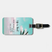 ライフは短い旅行感動的引用文トロピカル ラゲッジタグ (正面横)