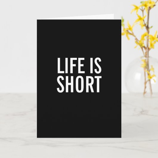 ライフは短おもしろいハッピーバースデーグリーティングカード カード (黄色い花)