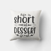 ライフは短く、デザー食べトは最初 クッション (裏面)
