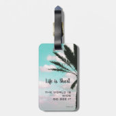 ライフは短旅感動的引用文 ラゲッジタグ (裏面縦)