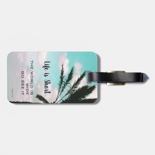 ライフは短旅感動的引用文 ラゲッジタグ (裏面横)