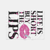 ライフは短買い唇の中のスパナース フリースブランケット (正面(横))